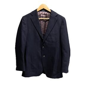 Suitsupply Black Pure Wool Havana Pleated HL Slim Int Men's Blazer Size 23 (36S)